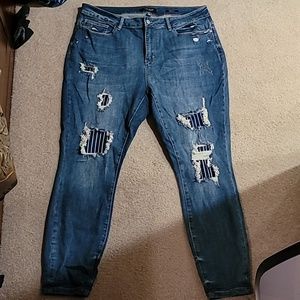 Judy Blue Skinny fit blue pinstripe jeans